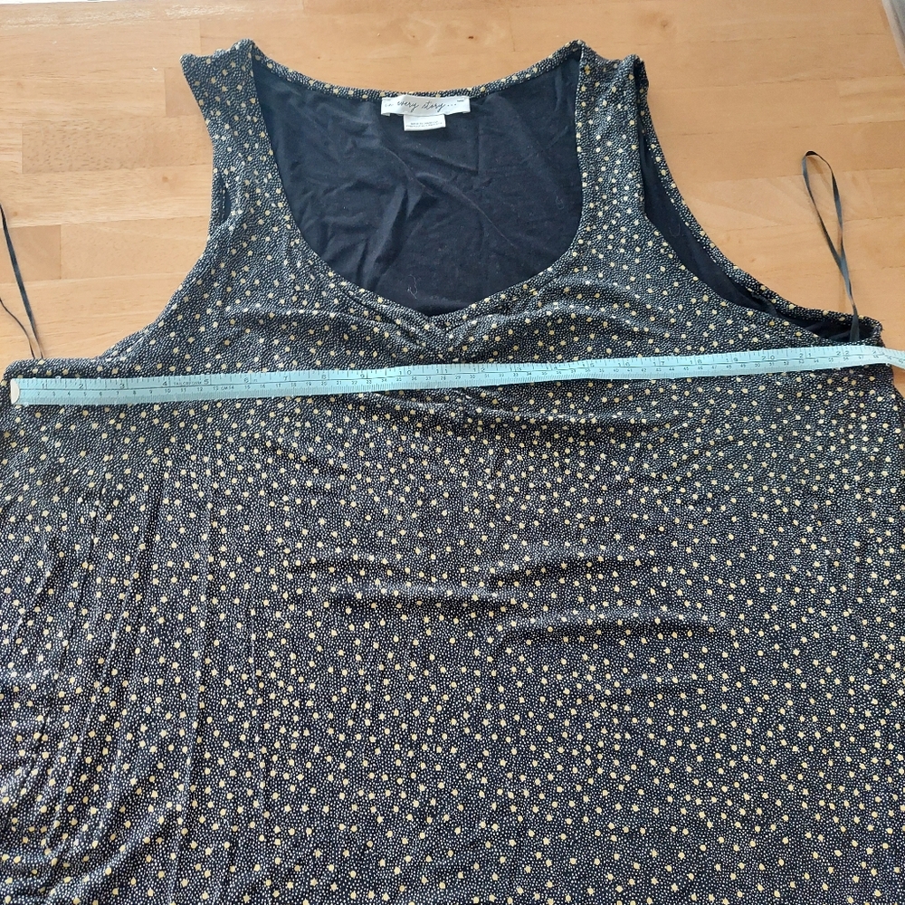 Pennington's In Every Story Black and Yellow Polka Dot Sleeveless Plus Size 2X - Picture 9 of 10